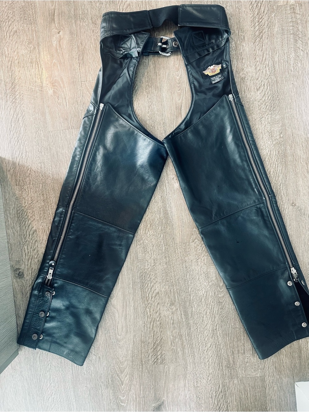 Harley-Davidson Men’s Black Leather Overalls Chaps